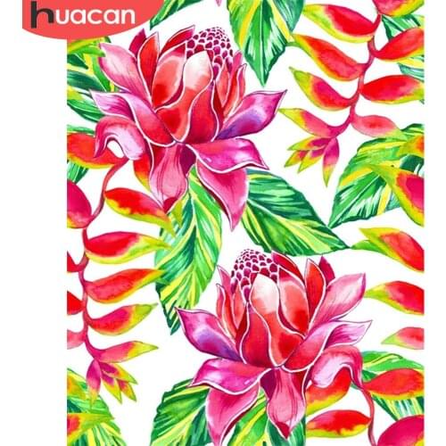 HUACAN Flower Paint By Number Drawing On Canvas HandPainted Art Gift DIY Pictures By Number Flower Kits Home Decor Frameless
