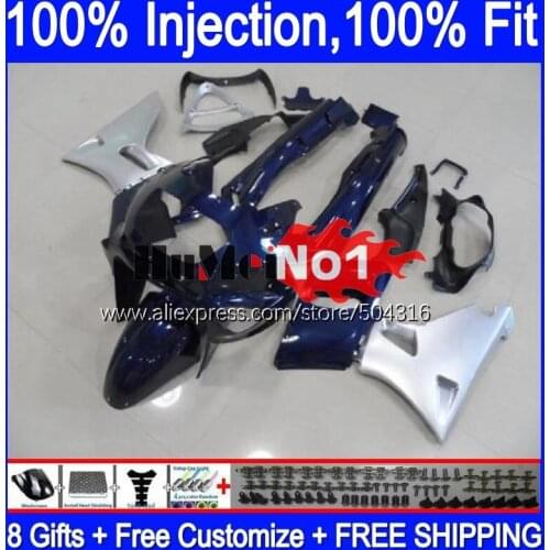 Injection For KAWASAKI ZZR400 2000 2001 2002 2003 2005 2006 2007 112MC.4 ZZR-400 ZZR 400 02 03 04 05 06 07 Fairing blue silvery