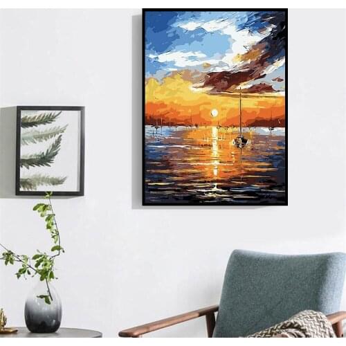 Oil Painting By Numbers "Ghost ship"Drawing on Canvas HandPainted Art Gift DIY Picture By Number Kits Wall Decor