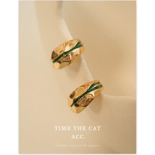 Fashion Retro New S925 Earrings C-Shaped Geometric Thin Earrings Metal Dripping Earrings Female Trend