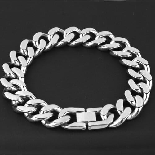 13/15mm Punk Hot 316L Stainless Steel Bracelets Wristband Hand Chain Mens Womens JEWELRY Wholesale High Quality