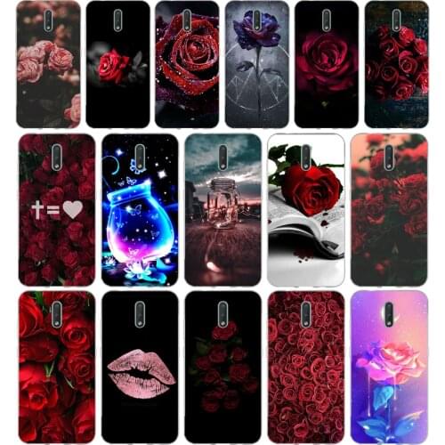 280FG Red Rose Flowers gift Soft Silicone Tpu Cover phone Case for Nokia 2.1 2.3 3 3.1 4.2 5 5.1 Plus 7.2 6 8