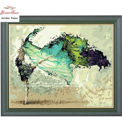 Golden panno,Needlework,DIY DMC Cross stitch,Sets For Embroidery kit 14ct unprinted cotton thread dancing Cross-Stitching 1213