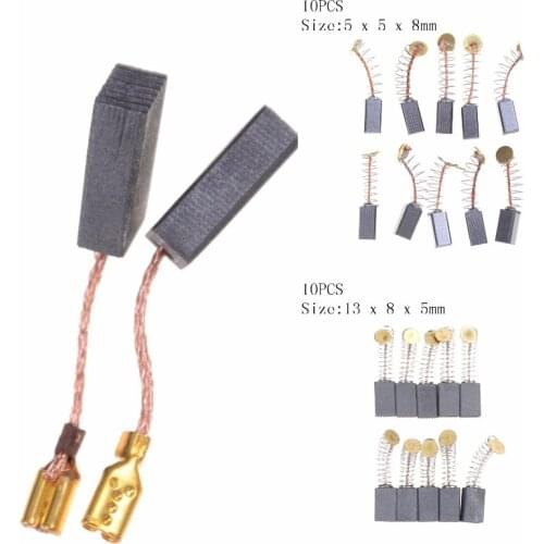 10Pcs Graphite Copper Motor Carbon Brushes Set Tight Copper Wire for Electric Hammer/Drill Angle Grindern