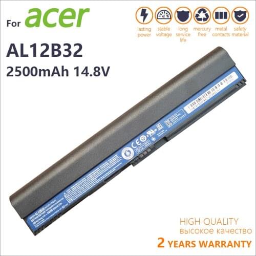 Genuine new AL12B32 Laptop Battery for Acer Aspire One 725 756 V5-171 B113 B113M AL12X32 AL12A31 AL12B31 AL12B32 2500mAh