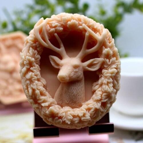 Christmas Elk Silicone Cake Mold Handmade Soap Making Deer Shape Resin Clay Cement Candle Mould Wedding Party Craft Gifts