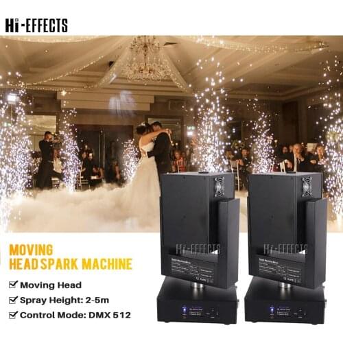 2pcs/lot Latest Moving Head Cold Spark Machine Spray 5 meters DMX Spark Stage Effect for Wedding Party Decoration