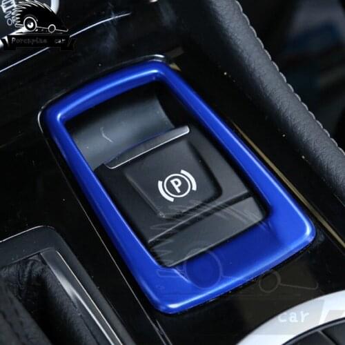 Three colors Chrome metal Electronic P File Hand Brake Decoration Decals Frame for BMW Series 2 Tourer Active 218i