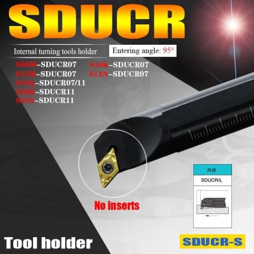Inner Hole CNC Tool Internal Lathe Turning Tools Holder Enter angle 95 degree S10K/S12M/16Q-SDUCR07 S20R/S25S/S16Q-SDUCR11