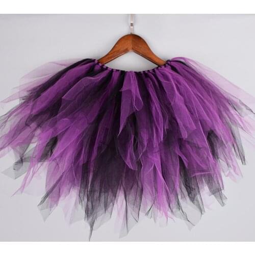 Purple/Black Adult tutu skirt Women Keen Length Fluffy Tulle Tutus Birthday Party Costume Mother and Daughter Photo Prop Skirt