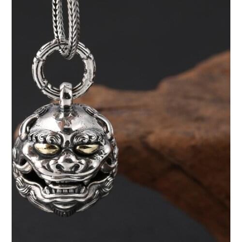 925 Sterling Silver lucky beast pendant men women jewelry A4997