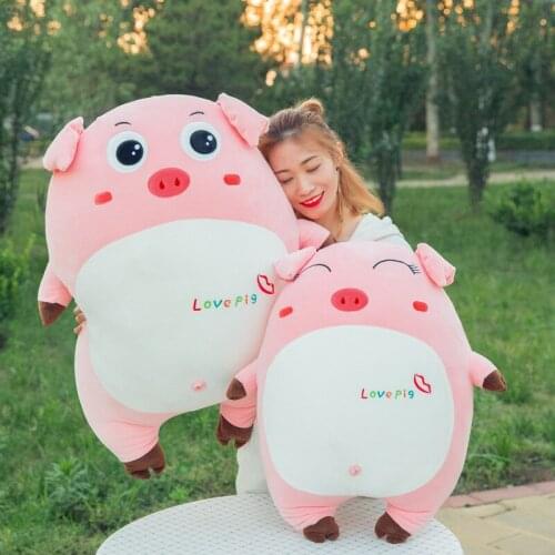 1pc 70CM Cute Pig Plush Toy Soft Stuffed Cartoon Expression Pig Doll Sleep Pillow For Children Baby Girls Birthday Gifts