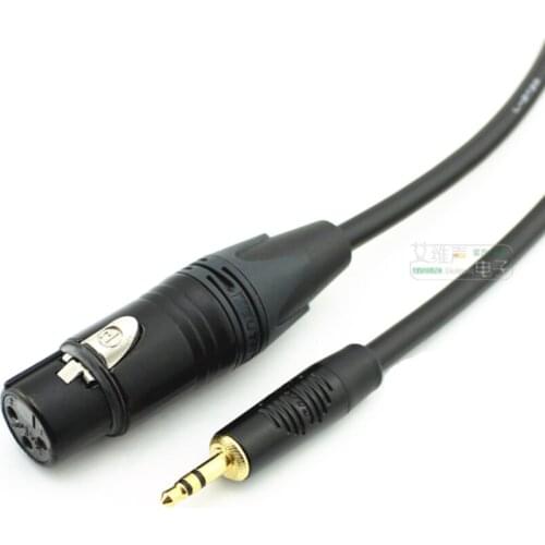 1Pcs CANARE fever audio cable speaker neutrik XLR female RTP3Cb headset mobile phone 3.5mm male plug interface cable