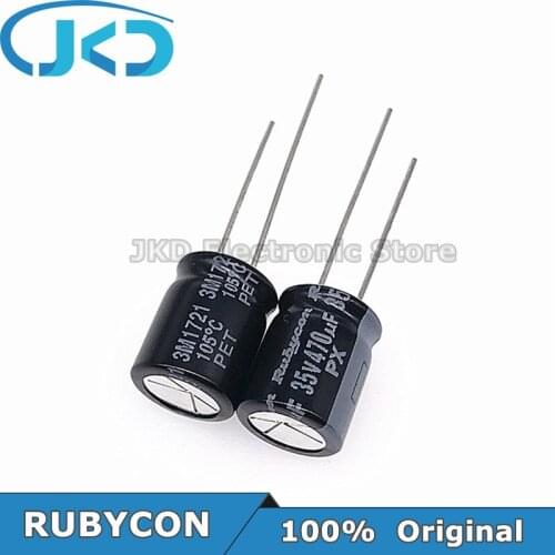 10pcs RUBYCON 470UF 35V 10*13mm 470UF35V 35V470UF 10x13mm Aluminum Electrolytic Capacitor 100% Original