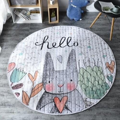 150cm Animal Baby Play Mats Round Kids Rug Toys Childrens Carpet Cotton Developing Mat Rug Baby Puzzle Play Mat Storage Bag Toy