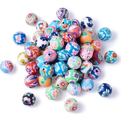 200pcs 8mm 10mm 12mm Mixed Color Round Handmade Polymer Clay Beads Spacer Beads for Jewelry Making DIY Bracelet Necklace