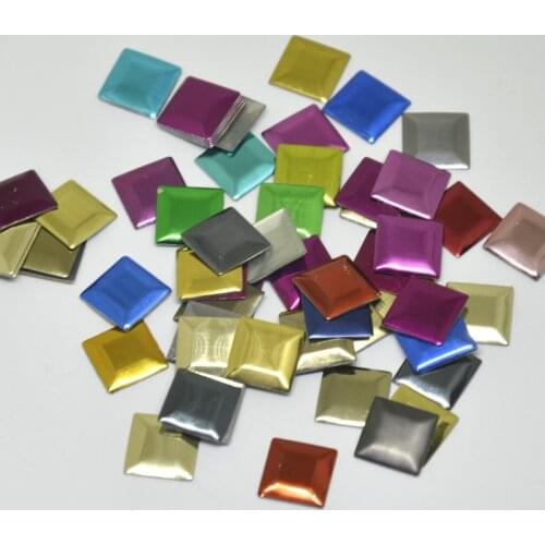 200pcs Square Iron-on Hotfix Studs Aluminum Metalic With Adhesive Hot Drilling DIY Garment Accessories Rhinestones For Clothing