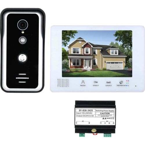 2021 New 2 Wire Video Doorbell Intercom Systems 7inch Monitor Door Phone for Private Condo Villa House Office Apartment