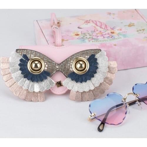 2021 Cute Cartoon Mask Removeable Sunglasses Bag Glasses Box PU Leather Glasses Case Spectacle Leather Sunglasses Cases