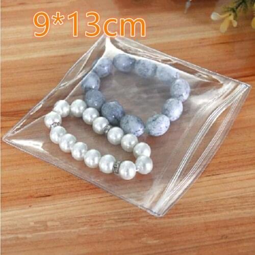 50Pcs/Lot 9*13cm Zip Lock Anti-oxidation Jade Plastic Pouches Jewelry Earrings Valve Zipper Anti-tarnish Clear PVC Storage Bags