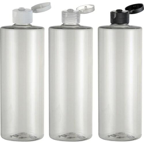 500ml transparent plastic bottle, PET TONER BOTTLE with plastic white/transparent/black flip lid water bottle