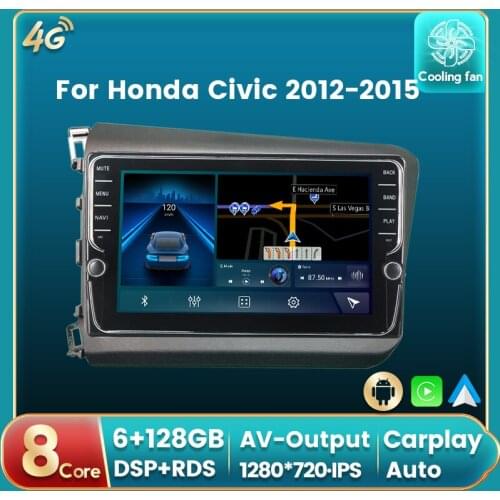 Android 11 4G LTE DSP Car Radio Auto Multimedia DVD Player For Honda Civic 2012-2015 GPS Navi Auto carplay IPS