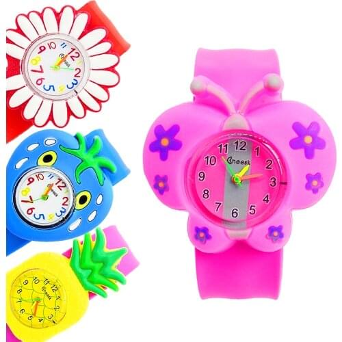 Green Plant Toy Children Watches Kids Quartz Analog Silicone Wristwatches Child Watch Birthday Gifts for Girls Boys Kid Clock