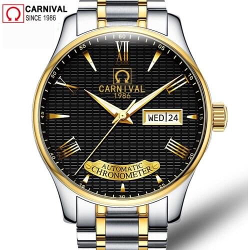 Reloj Hombre CARNIVAL Brand Automatic Military Watches Men Luxury Brand Waterproof Fashion Mechanical Wrist Watch Clock Man 2020