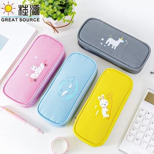 School Case Stationery Organizer Bag Pencil Case Oxford Fabric Case Big Space Pencil Case(1PC)