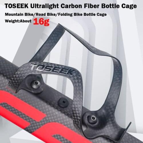 TOSEEK Carbon Fiber Bottle Holder MTB Road Bike Carbon Bottle Cage Ultralight Folding Bicycle Cup Holder Bike Accessories 2pcs