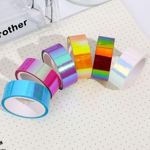 DIY Kawaii Glitter Laser Decorative Washi Tape Cute Gold Adhesive Masking Tape For Scrapbooking Sticker Korean Stationery