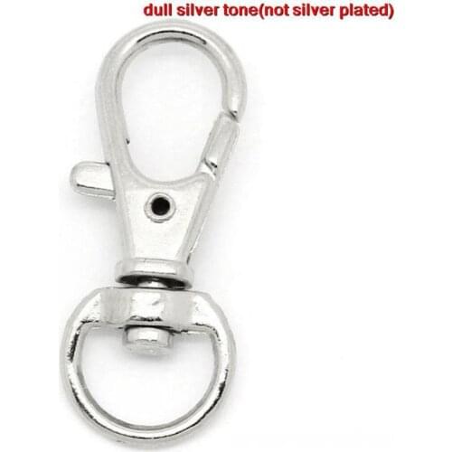 DoreenBeads Retail Lobster Swivel Clasps For Key Ring Silver Color 3.2cm x 1.3cm,50PCs