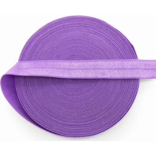 5yards/lot 5/8" 15mm Purple Multirole Fold Over Elastic Spandex Satin Band Ties Hair Accessories Lace Trim Sewing Notion