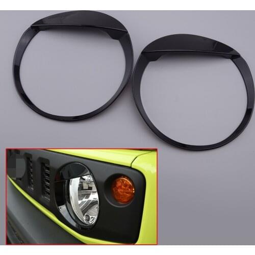 Glossy Black Bird Style Front Headlight Lamp Trim ABS fit for Suzuki Jimny 2019 2020