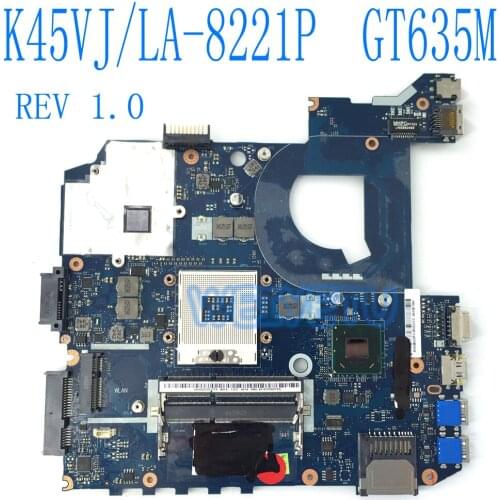 K45VJ GT635M LA-8221P Motherboard For ASUS K45VD A45V K45V K45VM K45VJ K45VS A45V A85V Laptop Main Board Mainboard 100% Test