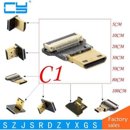 C1 FPC Cable for Multicopter Aerial Photography 5cm-100cm FPV HDMI mini HDMI Male to Male HDTV