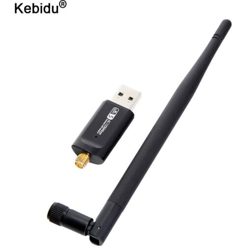 Kebidu RTL8812BU Wireless 1200Mbps Network Card WiFi LAN Adapter Mini USB 2.4Ghz 5Ghz Dual Band WIFI Dongle with Antenna