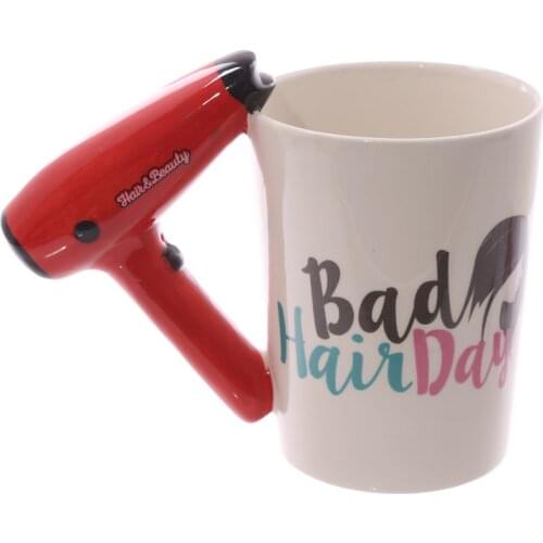 Ceramic Hair Dryer Mug Ladies Tool Hairdryer Mug Personalized Hairdresser Gift Cosmetologist Gift Salon Owner Coffee Cup
