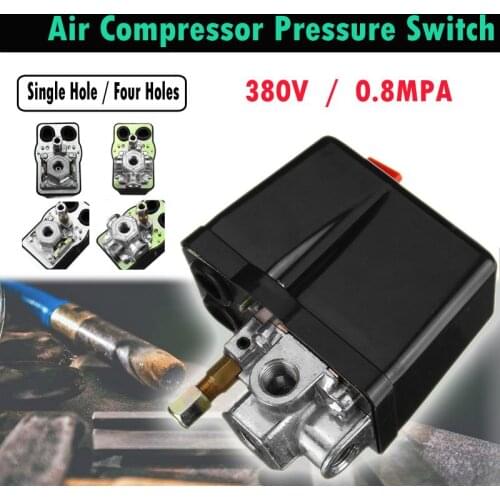 380V Air Compressor Regulator Valve Pressure Switch Control PSI Adjustable Air Pump Accessories 4 Holes