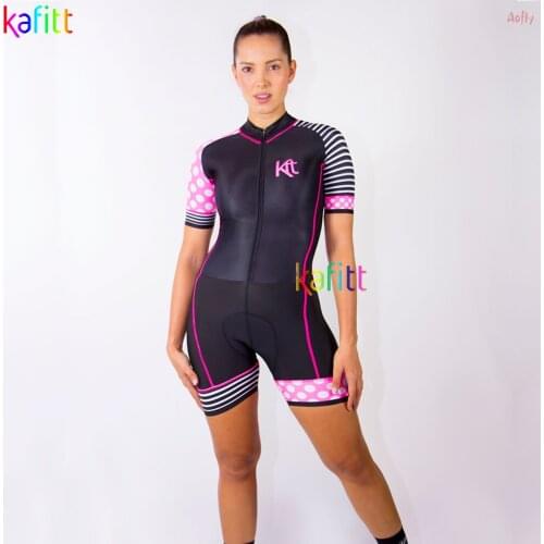 Kafitt Team,Little Monkey,Womens Cycling Jersey,Triathlon Set,One Piece Jumpsuit,Clothing Female Summer Short Sleeve Gel Pad