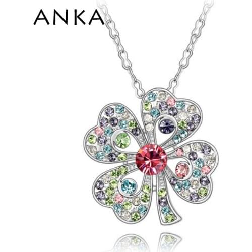 2020 Hot Sale Real Classic Women Colares Femininos Collar Wholesale Flower Clover Crystal Pendant Necklace Free Shipping #85470