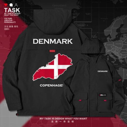 Denmark Danish DNK men jacket hooded map nation flag coat clothing for men windbreaker mens long sleeve printed clothes autumn
