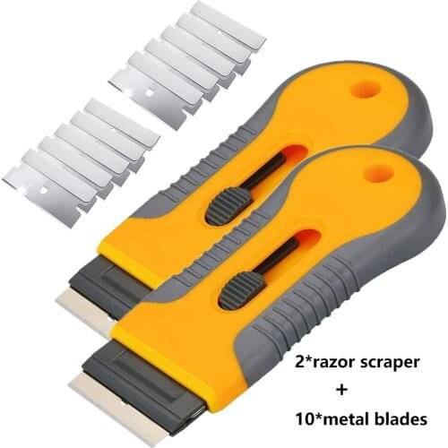 Car Window Glass Sticker Clean Razor Scraper Ceramic Razor Blade Tint Vinyl Film Wrap Glue Squeegee Remover Cleaner