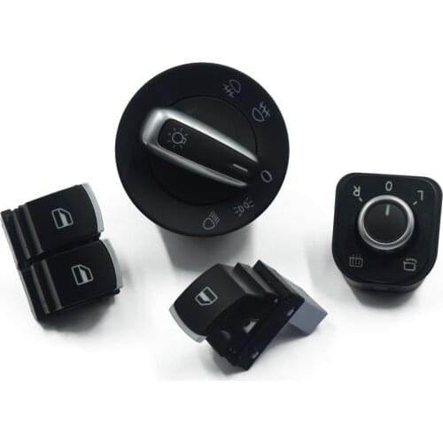 New Chrome Headlight Mirror Window Control Switch Button For Volkswagen VW Passat B6 Eos Golf MK 5 6 R32 GTI MK5 MK6 5ND941431A
