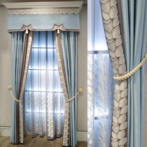 2021 New Blackout Curtains for Living Dining Room Bedroom Study Modern Light Luxury Style High-end American French Tulle Popular