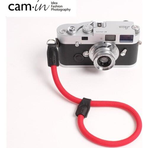 Cam-in New arrival DWS-001 High strength nylon rope & Cowskin Camera Wrist Strap Leather DSLR spire lamella Hand Belt Tape
