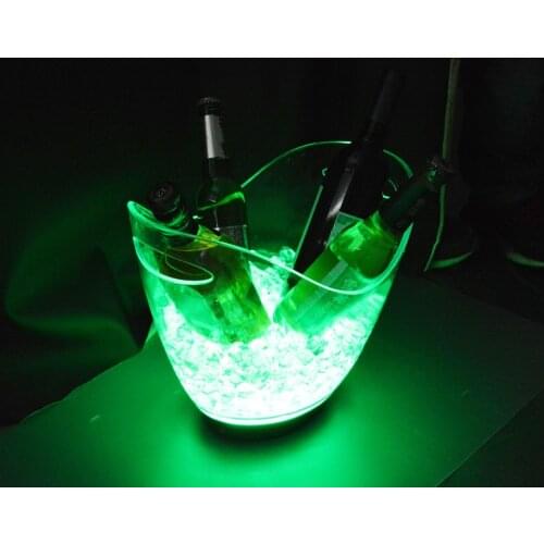 4L Volume plastic led ice bucket single color,4L bars nightclubs LED light up ice bucket Champagne wine beer bucket bars