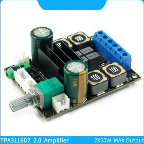 TPA3116D2 Audio Power Amplifier Board HIFI Pwer Output 2X50W TPA3116D2 2.0 Channels Digital Amplifier Stereo Class D Amps