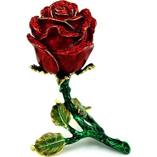 2020 New Luxury Alloy Enamel Stereoscopic Rose Flower Jewelry Gift Box Necklace Rings Earrings Gifts Boxes Pack Carrying Cases