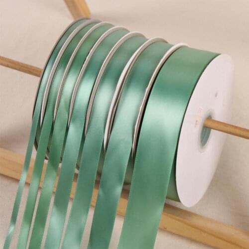 Celadon 100Yards/Roll Polyester Ribbon Satin Ribbon Wedding Party Christmas Decoration Cake Gift Box Flower Wrap DIY Accessories